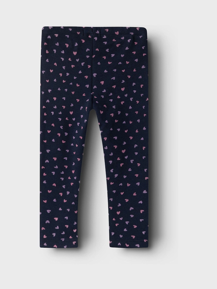 Name It Blue Fleece Lined Printed Leggings - Image 1 of 3 Name It Blue Fleece Lined Printed Leggings - Image 1 of 3