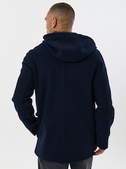 Threadbare Blue Faux Wool Hooded Jacket - Image 3 of 5