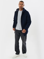 Threadbare Blue Faux Wool Hooded Jacket - Image 4 of 5