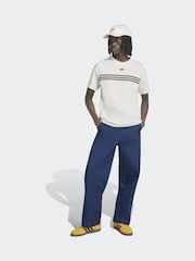 adidas Originals White Trefoil 3 Stripe T-Shirt - Image 3 of 6