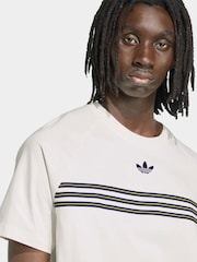 adidas Originals White Trefoil 3 Stripe T-Shirt - Image 4 of 6