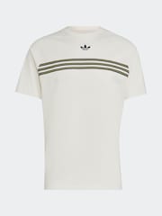 adidas Originals White Trefoil 3 Stripe T-Shirt - Image 6 of 6