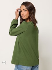 M&Co Green Petite Frill Detail Blouse - Image 3 of 6