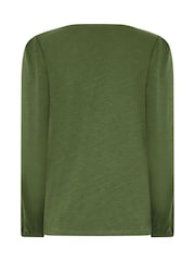 M&Co Green Petite Frill Detail Blouse - Image 6 of 6