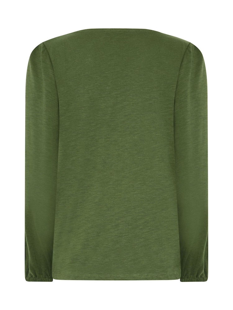 M&Co Green Petite Frill Detail Blouse - Image 6 of 6 M&Co Green Petite Frill Detail Blouse - Image 6 of 6