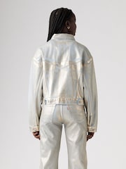 Levi's® Optical Illusion Silver Shrunken 90's Trucker 100% Cotton Jacket - Image 2 of 7
