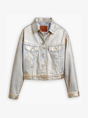 Levi's® Optical Illusion Silver Shrunken 90's Trucker 100% Cotton Jacket - Image 5 of 7