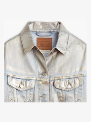 Levi's® Optical Illusion Silver Shrunken 90's Trucker 100% Cotton Jacket - Image 6 of 7