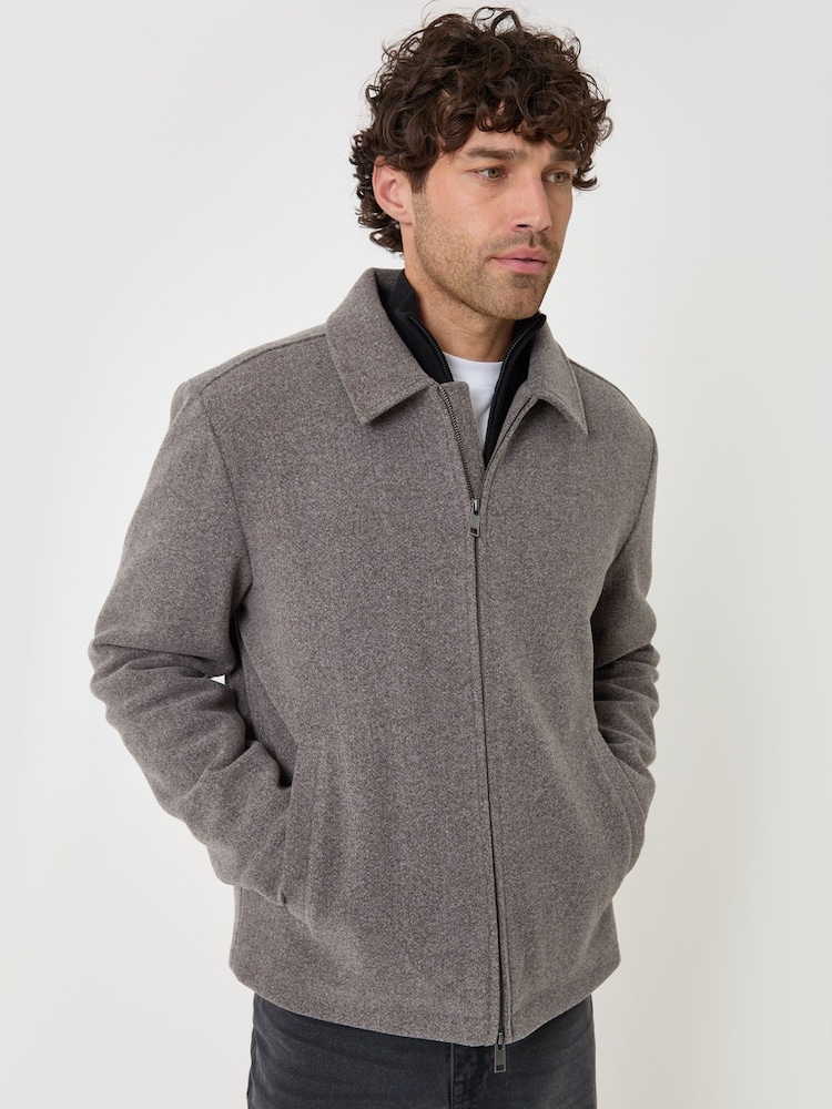Threadbare Faux Wool Lightweight Collared Jacket - صورة 2 من 5 Threadbare Faux Wool Lightweight Collared Jacket - صورة 2 من 5