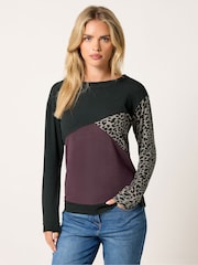 Marrón - M&Co Petite Animal Print Cutabout Jumper - Imagen 1 de 6