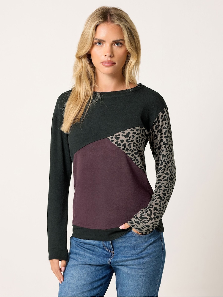 Marrón - M&Co Petite Animal Print Cutabout Jumper - Imagen 1 de 6 Marrón - M&Co Petite Animal Print Cutabout Jumper - Imagen 1 de 6