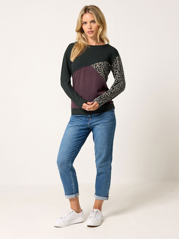 Marrón - M&Co Petite Animal Print Cutabout Jumper - Imagen 2 de 6 Marrón - M&Co Petite Animal Print Cutabout Jumper - Imagen 2 de 6