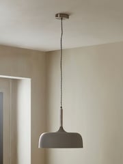 Pacific Grey Anke Matt Domed Metal Ceiling Light Pendant - Image 1 of 4