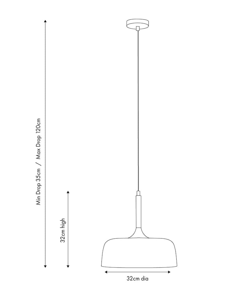 Pacific Grey Anke Matt Domed Metal Ceiling Light Pendant - Image 4 of 4