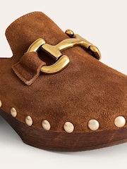Boden Brown Snaffle Trim Heeled Clogs - Image 4 of 4