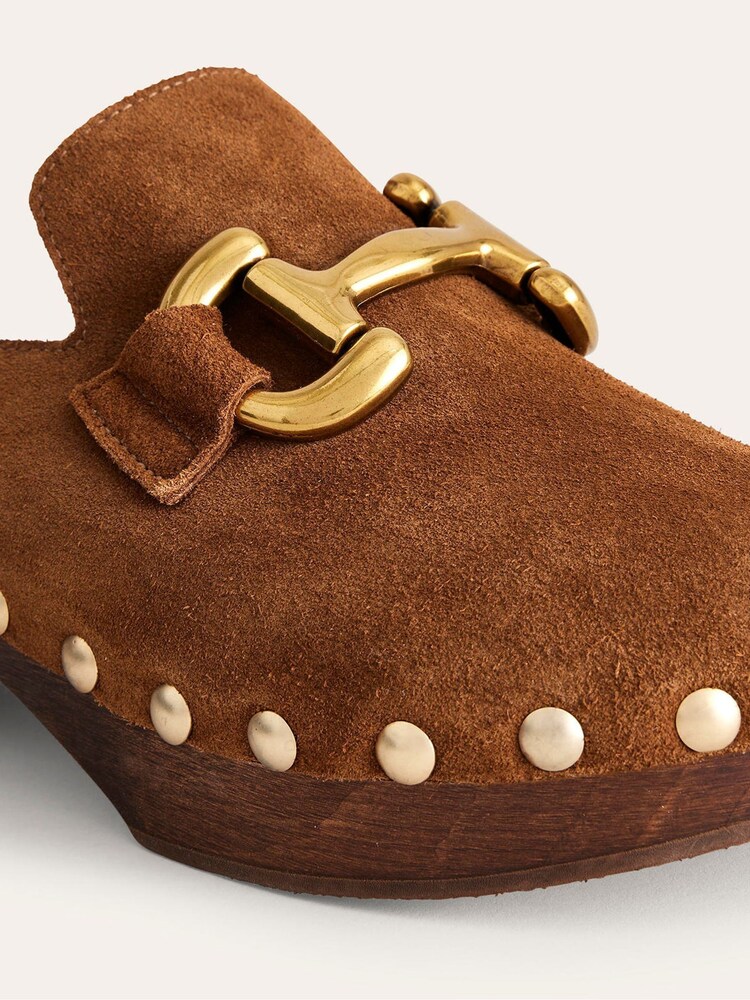 Boden Brown Snaffle Trim Heeled Clogs - Image 4 of 4 Boden Brown Snaffle Trim Heeled Clogs - Image 4 of 4