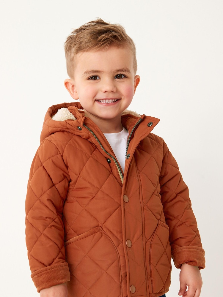Rostbraun - Steppjacke aus Teddyfleece mit Futter (3 Monate – 7 Jahre) - Bild 1 von 11