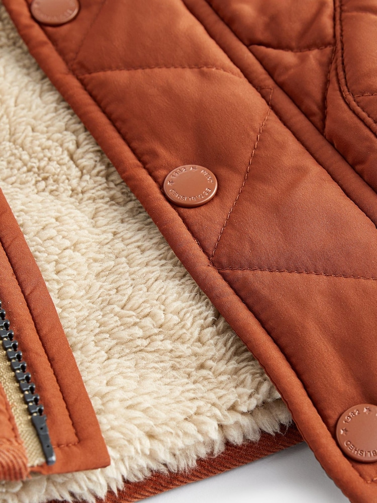 Rdečerjava/rjava - Quilted Teddy (sintetična tkanina) borg Fleece Lined jakna; suknjič (3mths-7yrs) - Slika 11 iz 11 Rdečerjava/rjava - Quilted Teddy (sintetična tkanina) borg Fleece Lined jakna; suknjič (3mths-7yrs) - Slika 11 iz 11