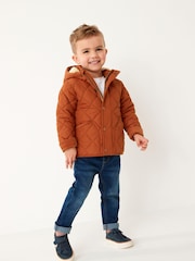 Rostbraun - Steppjacke aus Teddyfleece mit Futter (3 Monate – 7 Jahre) - Bild 2 von 11