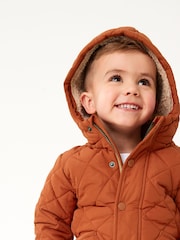 Rostbraun - Steppjacke aus Teddyfleece mit Futter (3 Monate – 7 Jahre) - Bild 5 von 11