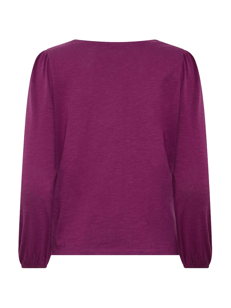 M&Co Purple Petite Frill Detail Cotton Blouse - Image 6 of 6 M&Co Purple Petite Frill Detail Cotton Blouse - Image 6 of 6