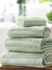 Sage Green Ribbed Towel - Image 1 of 7