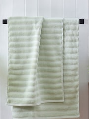 Sage Green Ribbed Towel - Image 2 of 7