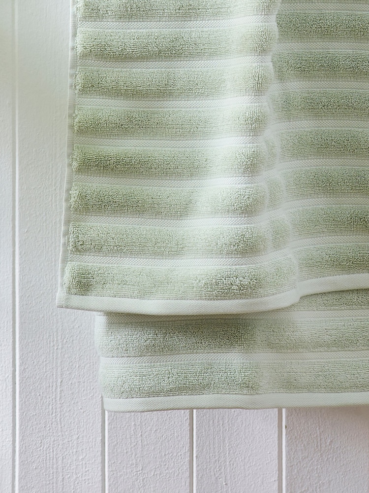 Sage Green Ribbed Towel - Image 6 of 7