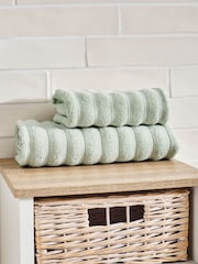 Sage Green Ribbed Towel - Image 7 of 7