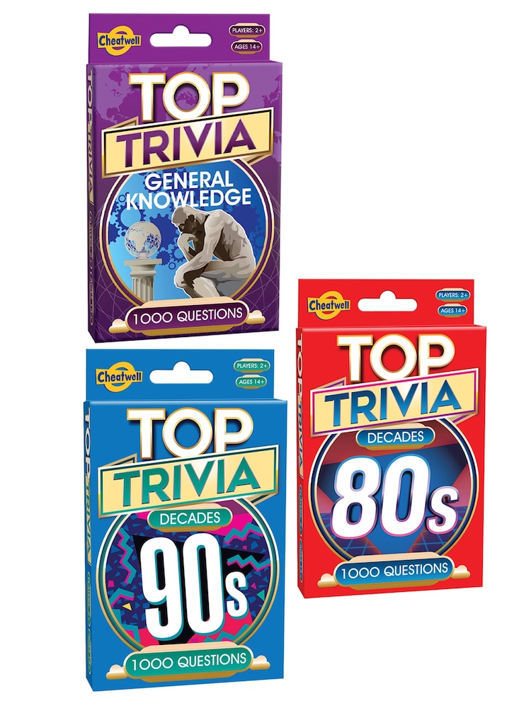 Cheatwell Games Top Trivia Mixed Question Card Games - Image 1 of 4