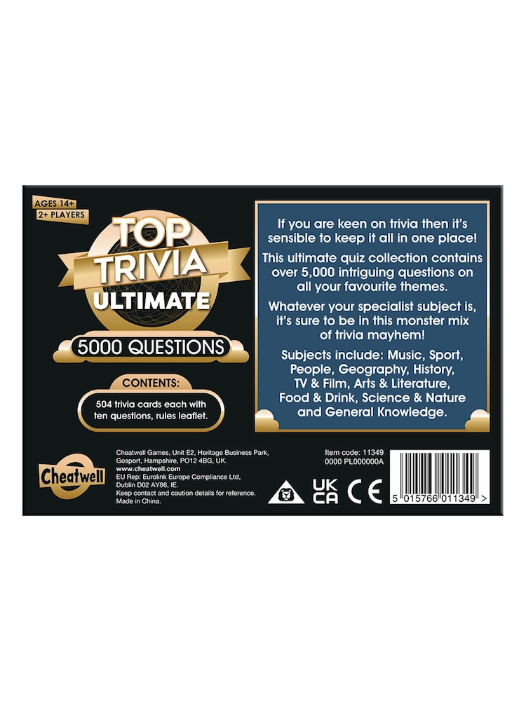 Cheatwell Games Top Trivia Ultimate Quiz & Trivia Game - Image 2 of 4