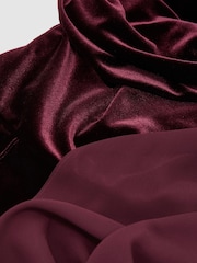 Reiss Burgundy Red Carrie One-Shoulder Drape Wide-Leg Jumpsuit - Image 7 of 7
