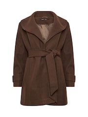 M&Co Brown Petite Belted Midi Coat - Image 5 of 6