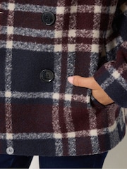 M&Co Red Petite Check Peacoat - Image 4 of 6