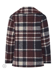 M&Co Red Petite Check Peacoat - Image 6 of 6