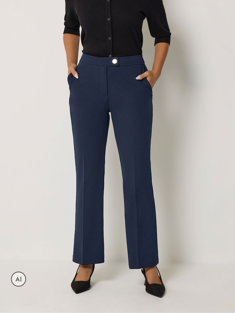 블루 - M&Co Petite Smart Bootcut Trousers - 6의 이미지 1