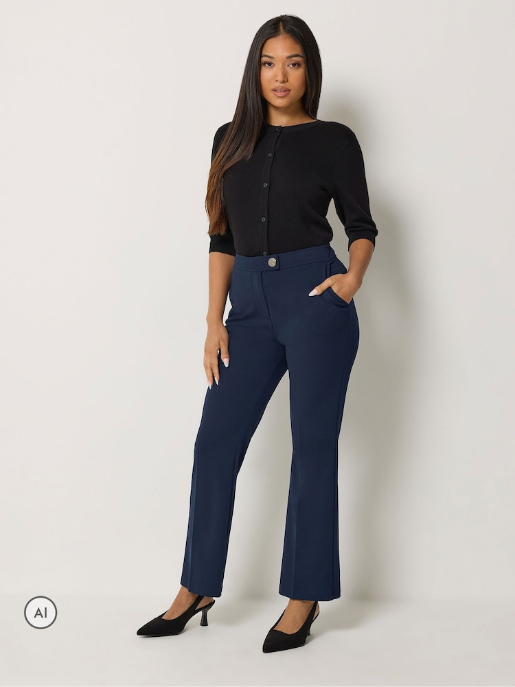 블루 - M&Co Petite Smart Bootcut Trousers - 6의 이미지 2
