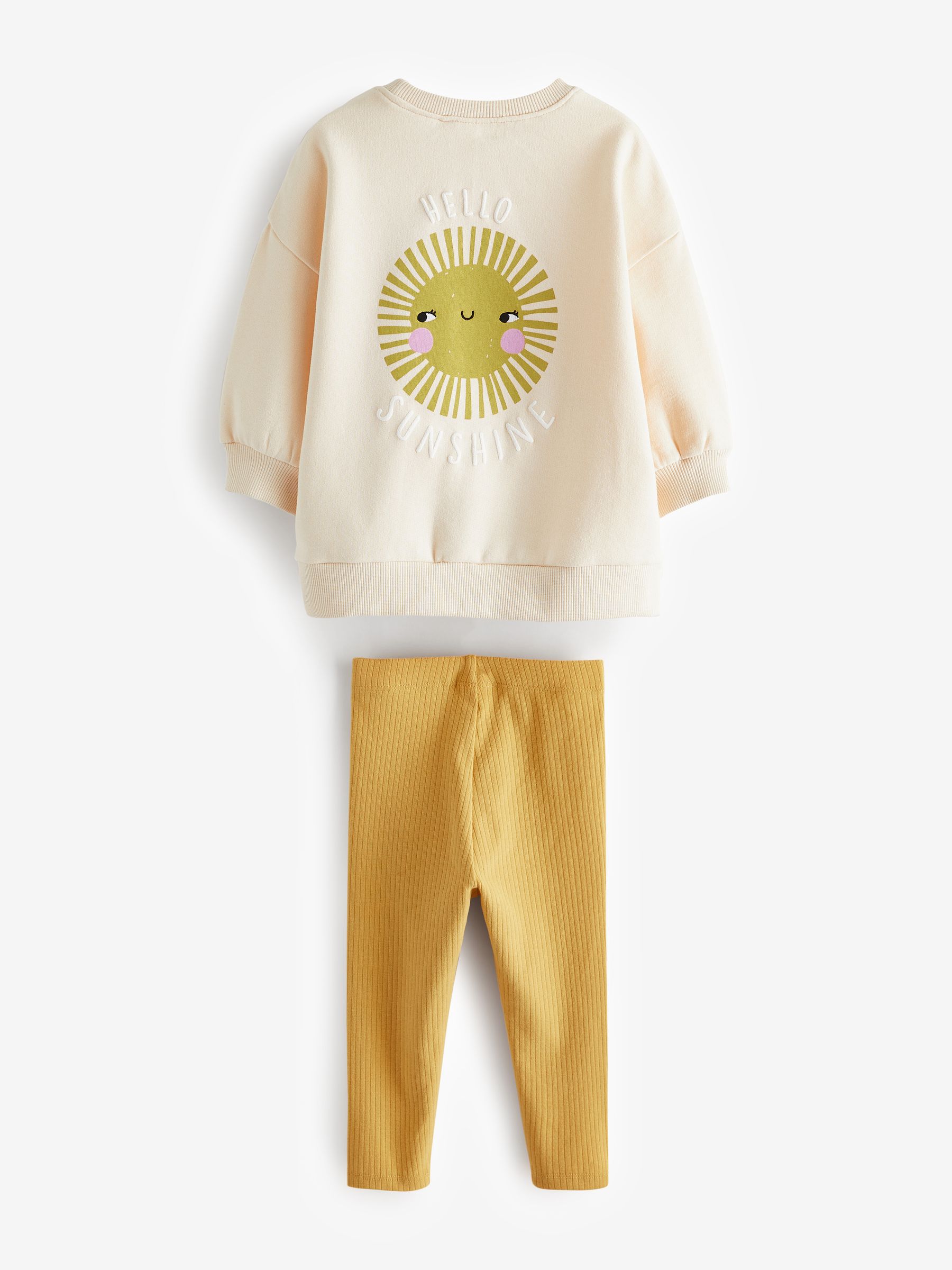 Buy Yellow Relaxed Fit 100 Cotton Sweater And Leggings Set 3mths 7yrs from Next USA
