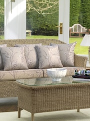 Laura Ashley Grey Garden Bewley Indoor Rattan Lounging Sofa Set with Seat Cushions - Image 1 of 4