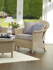 Laura Ashley Grey Garden Bewley Indoor Rattan Lounging Sofa Set with Seat Cushions - Image 2 of 4