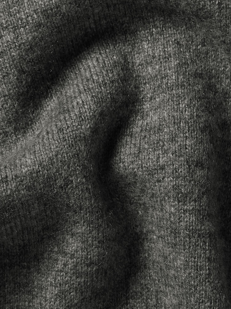 Charles Tyrwhitt Grey Pure Cashmere Quarter Zip Jumper - Image 4 of 4