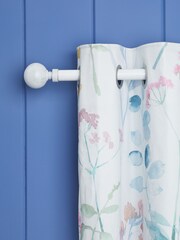 White Ball Finial Extendable Curtain 28mm Pole Kit - Image 1 of 2