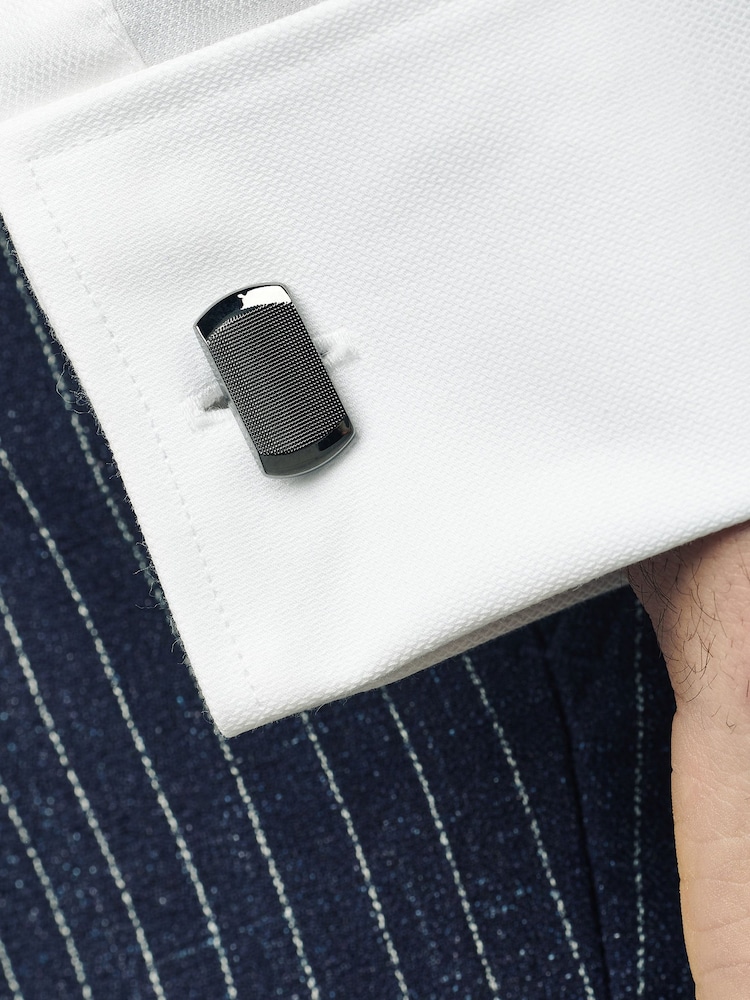 Gunmetal Textured Cufflinks - Image 2 of 5