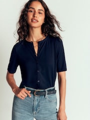 Boden Blue Supersoft Short Puff Shirt - Image 1 of 6