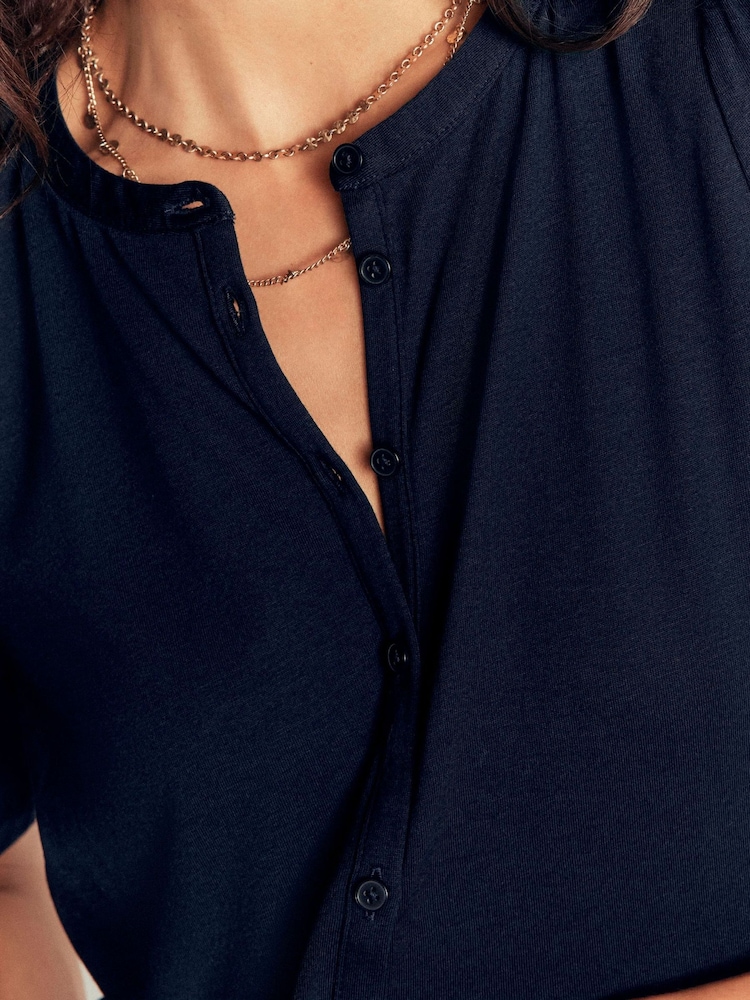 Boden Blue Supersoft Short Puff Shirt - Image 2 of 6