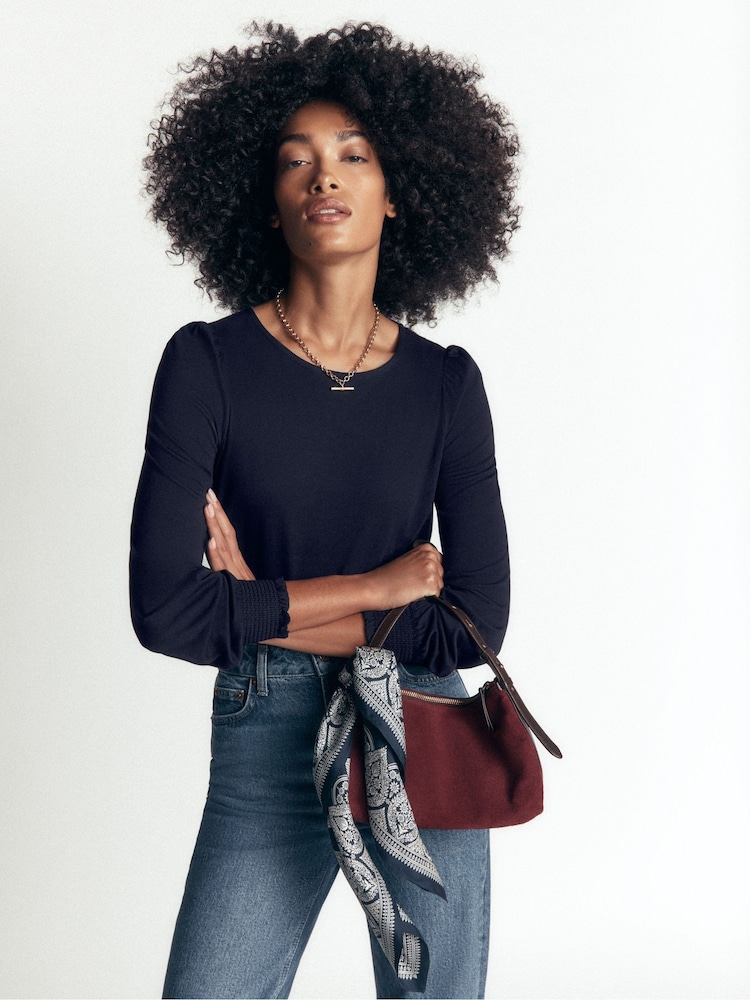 Boden Smocked Cuff Supersoft Top - 5суретінің 1 суреті