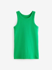 Green/White High Neck Ribbed Racer Vest Tops 2 Pack - Image 6 of 9