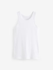 Green/White High Neck Ribbed Racer Vest Tops 2 Pack - Image 7 of 9