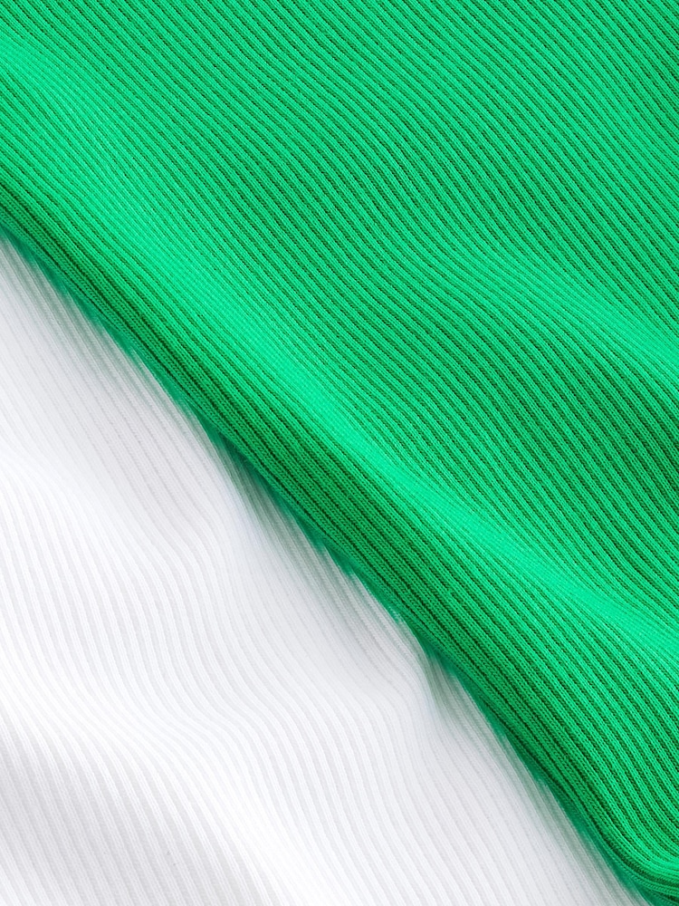 Green/White High Neck Ribbed Racer Vest Tops 2 Pack - Image 9 of 9