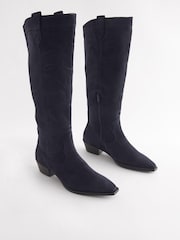 Navy Forever Comfort® Stitched Detail Western Boots - Image 1 of 5